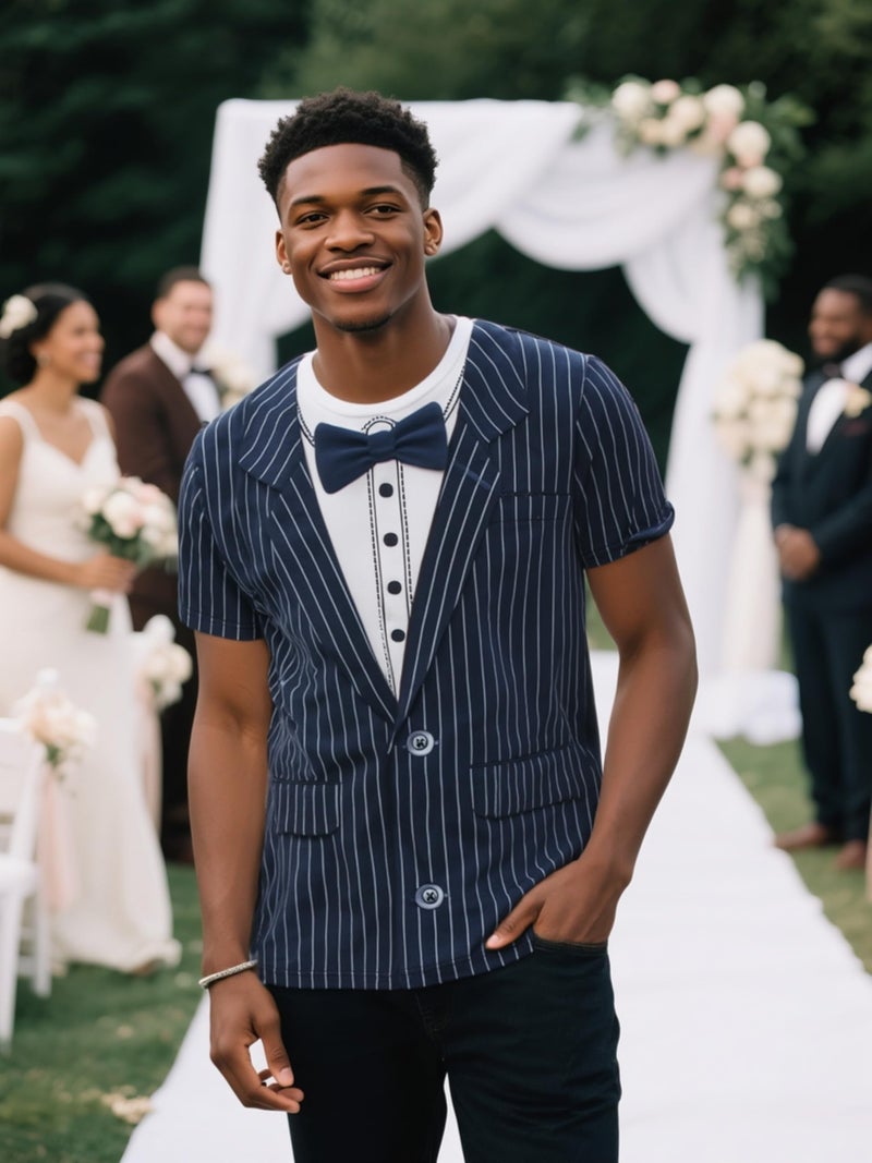 Funny World Tuxedo Shirts for Men, Medium, Bow tie - Image 3
